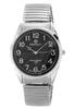 Perfect Stretch X409-03 Silver Case, Black Dial, Silver Bracelet Watch