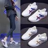 Women's Spring and Summer Fashion Leather Sneakers: Lightweight, Breathable, Casual White Shoes for Outdoor Activities