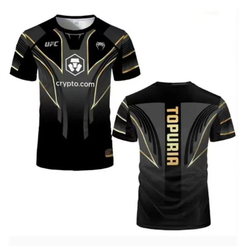 Summer men's fashion trend sports boxing UFC match jersey 3D digital printing short-sleeved T-shirt top