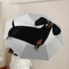 1pc Black Dachshund with Big Eyes Umbrella with Plastic Handle,Suitable for All Seasons Home Travel Outdoor UmbrellaDD1449