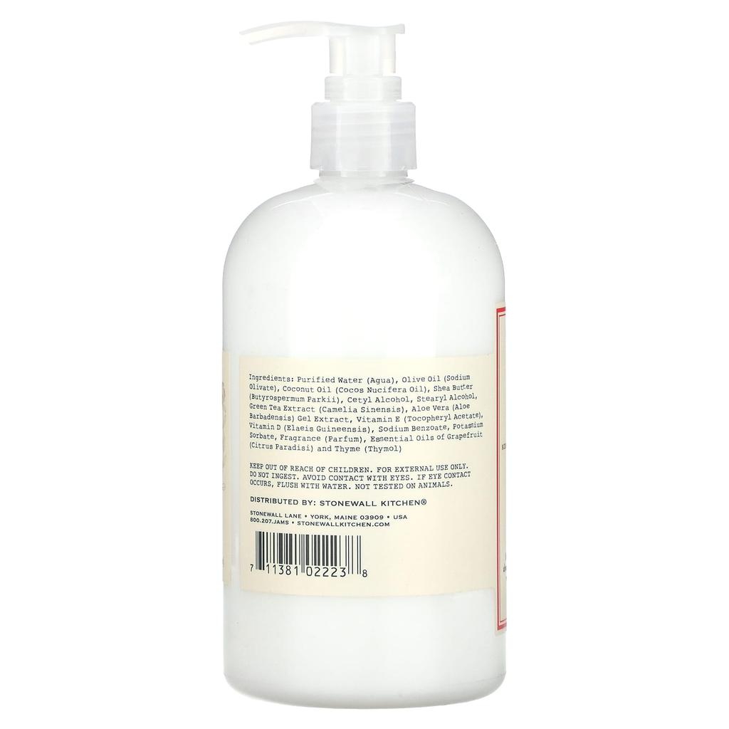 Stonewall Kitchen Hand Lotion, Grapefruit Thyme, 16.9 Fl Oz (500 Ml)