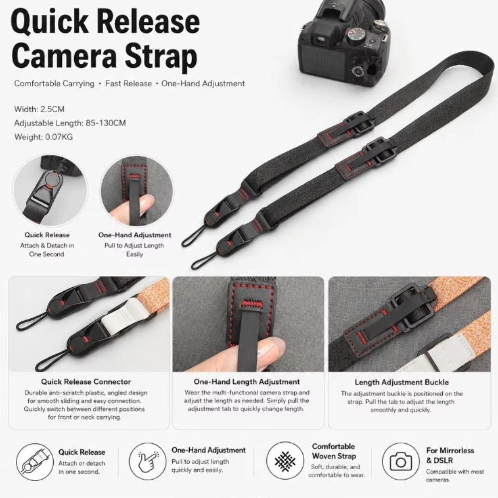 Quick Release Neck Strap Adjustable Crossbody Sling Belt Camera Shoulder Strap for DSLR Camera