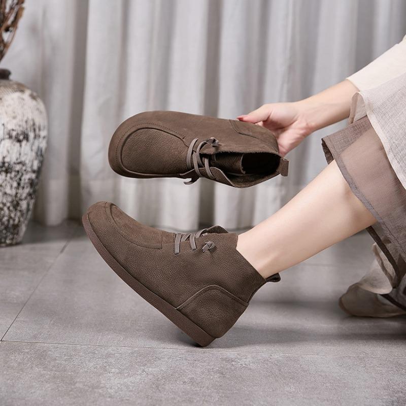 Single Women's Shoes, Retro Ankle Boots, Martens Boots, Soft Soles, Soft Leather, Plus-size Women's Boots