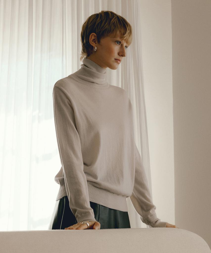 OCTETTE Marino Wool Polo Neck Knit_3Color