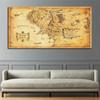 Middle-earth Movie Map Canvas Painting Posters Retro Style Wall Art Hd Pictures Living Room Bedroom Home Bar Restaurant Decor