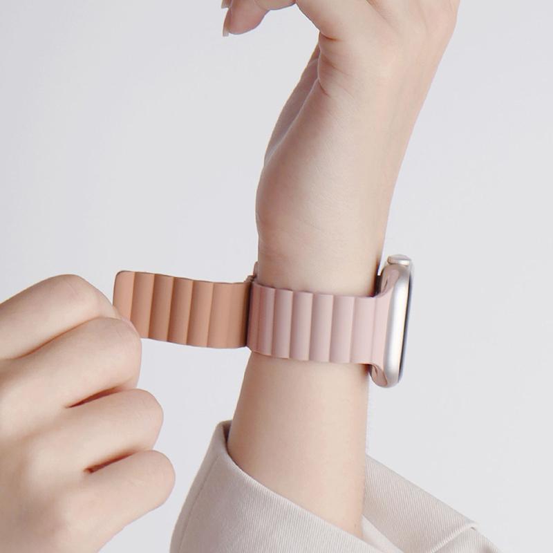 Простой силиконовый ремешок для часов Apple Watch Ultra 9 8 7 49 мм 45 мм 41 мм Силиконовый ремешок с магнитной застежкой для часов iWatch 6 5 4 SE 44 мм 40 мм 42 мм