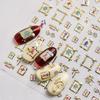Бронзовые наклейки для ногтей Маджонг Новогодний рельеф 5D 3D Новогодние наклейки для ногтей Весеннего фестиваля Шахматные и карточные украшения