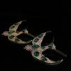Vintage Court Exquisite Swallow Brooch Emerald Diamond Set Accessories Real Gold Platinum Plated Pins