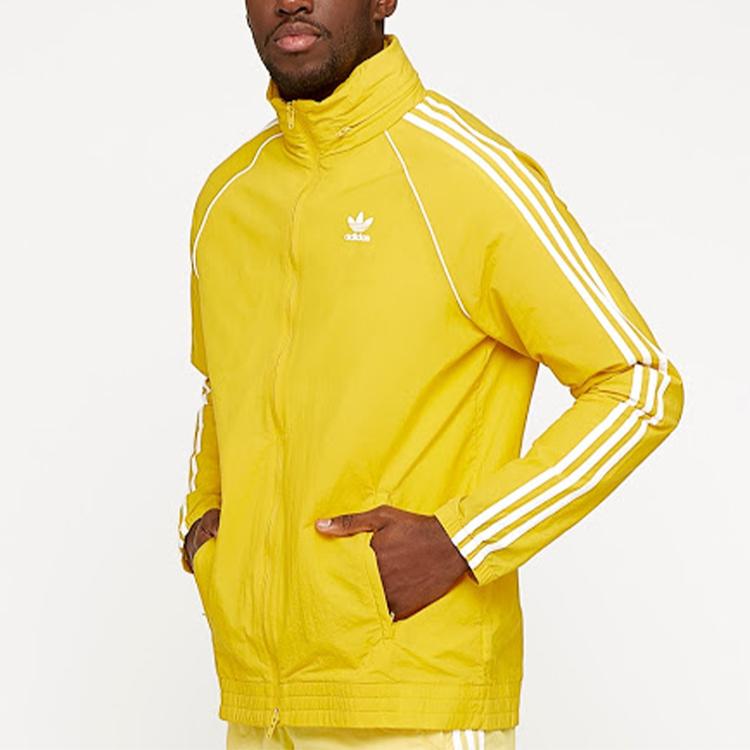 adidas Оригинальная повседневная спортивная куртка с трилистником, мужская верхняя одежда, желтая CW1312