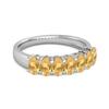 Citrine Classic Eternity Seven Stone Band Ring- 925 Sterling Silver