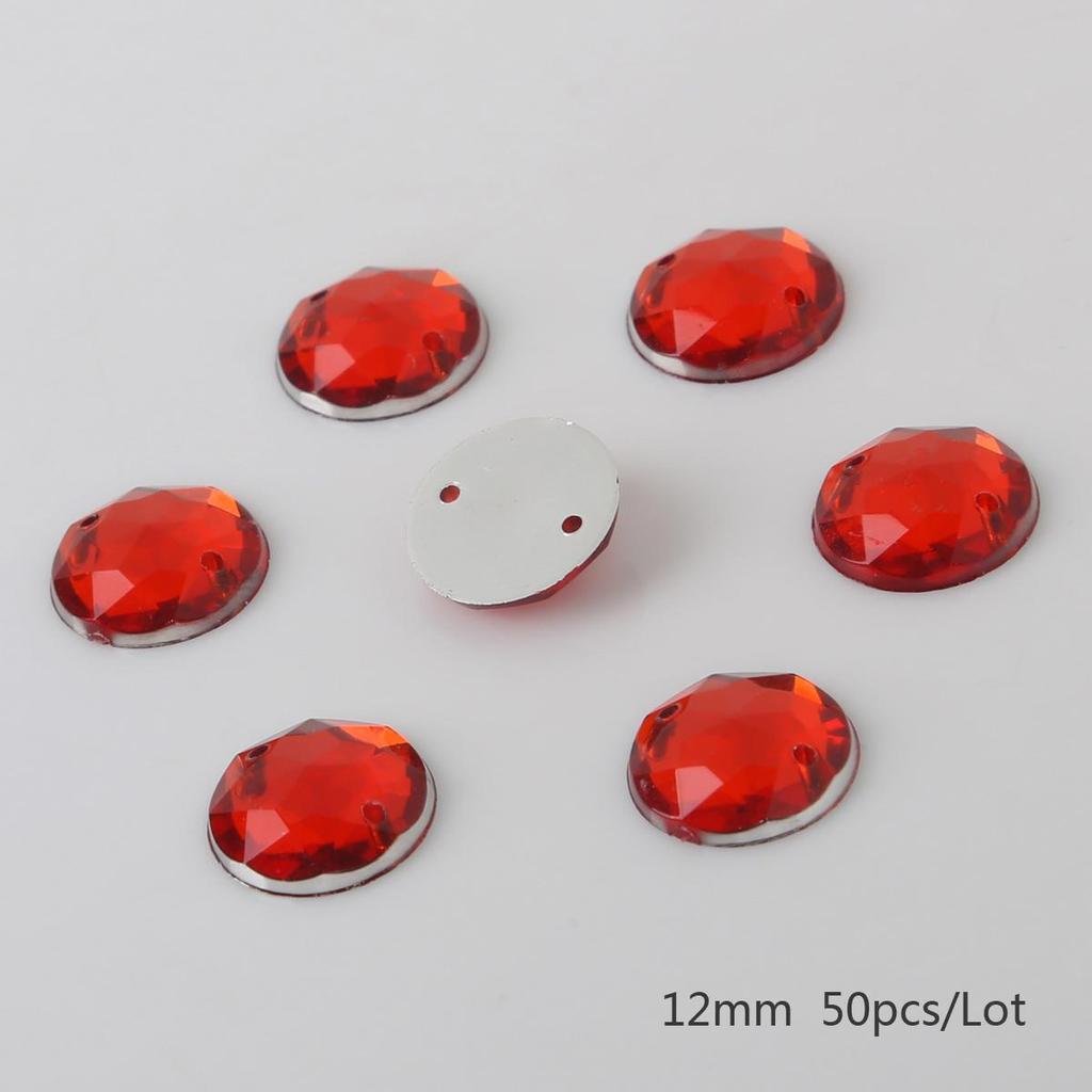 8/10/12mm Sewing Flatback Rhinestones Round Acrylic Beads Sew On Strass Crystal Stones For DIY Craft Scrapbook Decoration