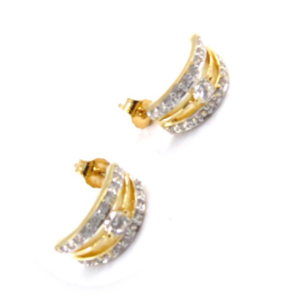 Les Trésors De Lily [J7104] — Двухцветные позолоченные серьги-кольца Déesse