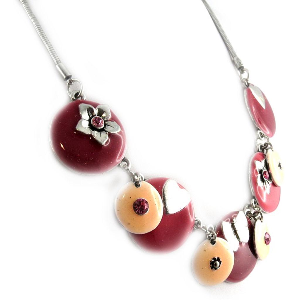 Les Trésors De Lily [E7023] — Розовое дизайнерское колье «Макаронс»