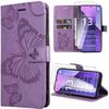 Case for Xiaomi Redmi Note 13 Pro+ 5G - Purple - PU Leather - Butterfly Pattern - 2 Tempered Glasses - Kickstand
