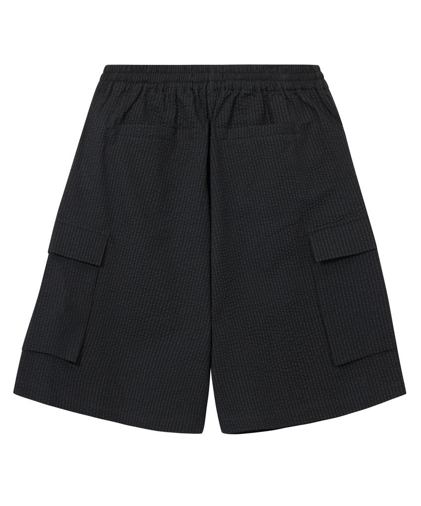 ULKIN [Runway] Seersucker Cargo Bermuda Pants_Charcoal