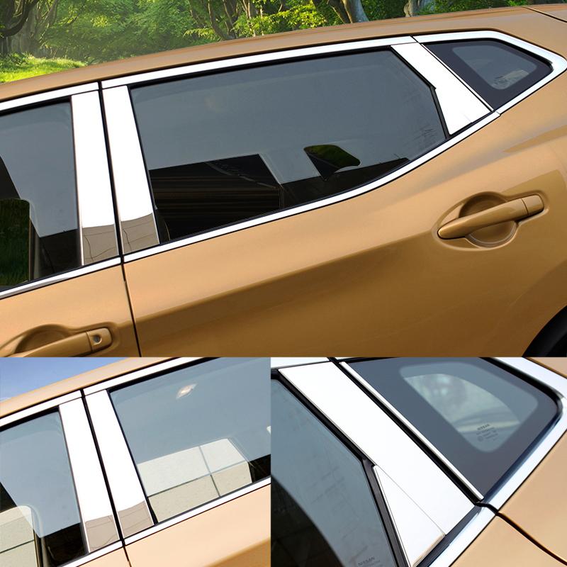 Для Nissan Qashqai J11 2014 2015 2016 2017 2018   Накладки на центральные стойки окон автомобиля Наклейка Авто Стайлинг Аксессуары