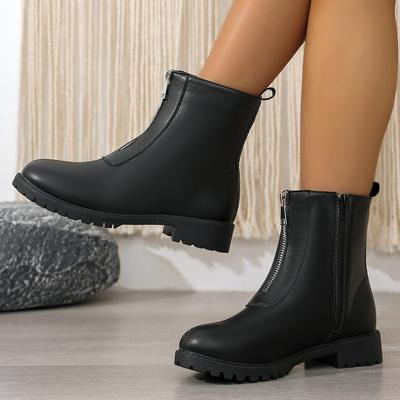 Женские туфли на среднем каблуке с мягкой подошвой, спортивные, для мам, для среднего и пожилого возраста, для танцев, ботильоны на молнии, осенне-зимние