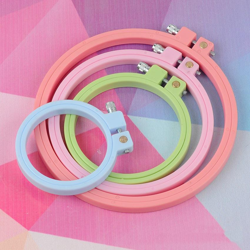 1 шт. Пластиковые пяльцы для вышивания из АБС-пластика, Рамка для вышивания крестиком, Конфетных цветов, Аксессуары для вышивания своими руками, Тканые аксессуары для вышивания