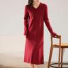 Женское кашемировое платье Qinghe кашемир 30% кашемир 70% шерсть осенне-зимняя кашемировая юбка мягкая и теплая