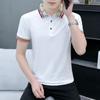 Мужская летняя рубашка поло с коротким рукавом и свободными лацканами, повседневная мужская футболка с коротким рукавом