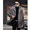 Mink Coat Men's Hooded Mid Long Mink Fur Grass New Warm Mink Fur Casual Fur Coat
