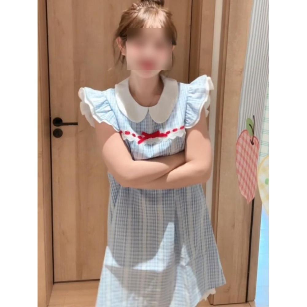 Платье в клетку в академическом стиле с маленьким свежим кукольным воротником, летнее, уникальное, красивое, с темпераментом, красивая юбка принцессы