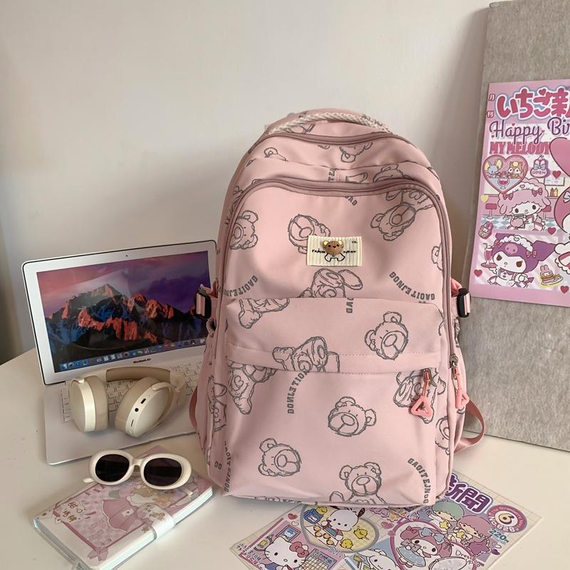 Печатный студенческий школьный рюкзак, нейлоновый рюкзак большой емкости для девочек