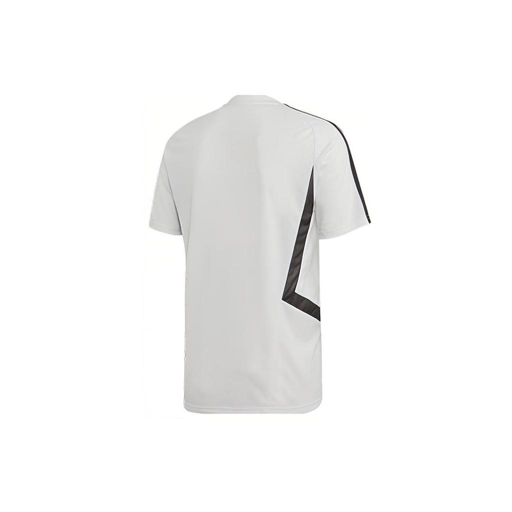 Adidas Цветные блоки повседневные футболки с круглым вырезом и короткими рукавами 19/20 сезона Ювентус мужские топы белые DX9128