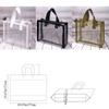 50Pcs Solid Color Plastic Grid Bag White/Black/Gold Christmas Gift Bag  Mother's Day