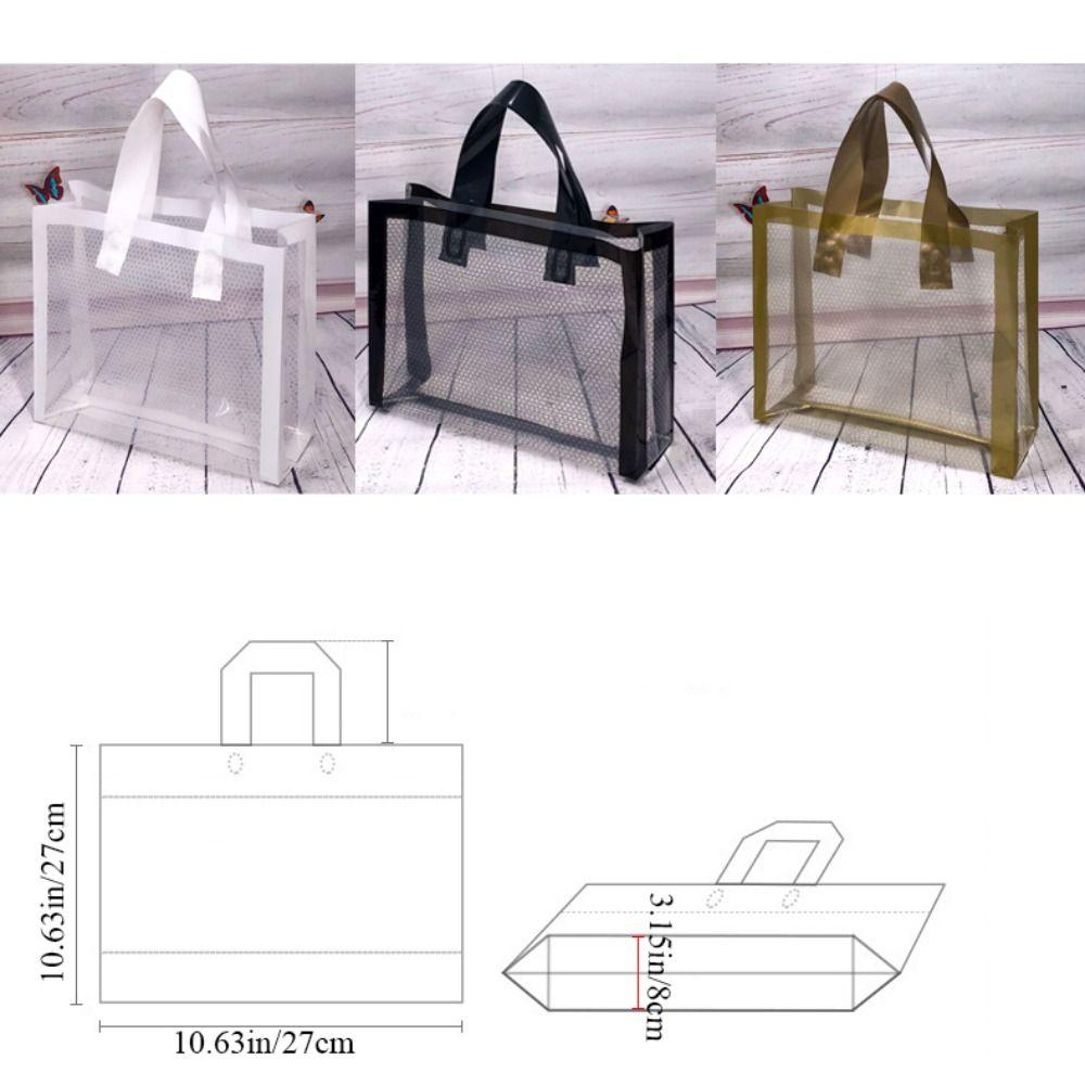 50Pcs Solid Color Plastic Grid Bag White/Black/Gold Christmas Gift Bag Mother's Day