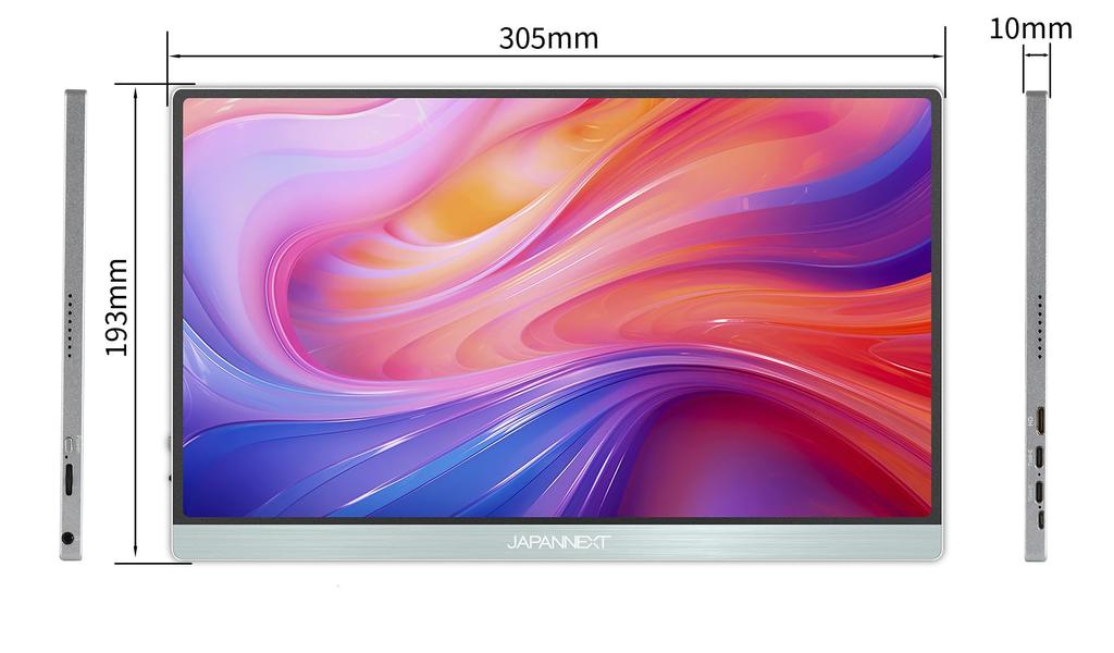 Refurbished JAPANNEXT Mobile Monitor with IPS Full HD 1920x1080 Smart Case 13.3-inch Panel, Resolution, (USB/Type C/Mac Compatible, Built-in Speakers,