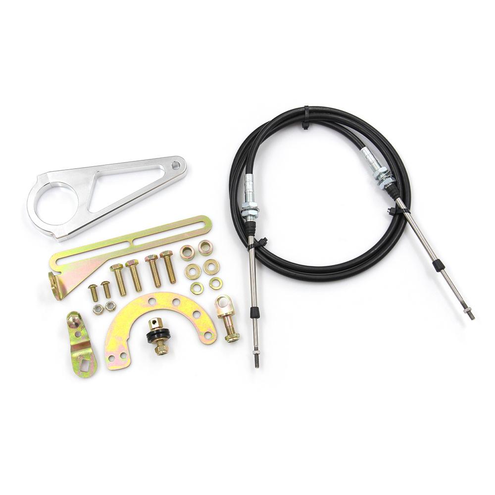 2" Transmission Cable Column Shift Linkage Kit Fit for GM TH350 4L60 4L80E 700R4