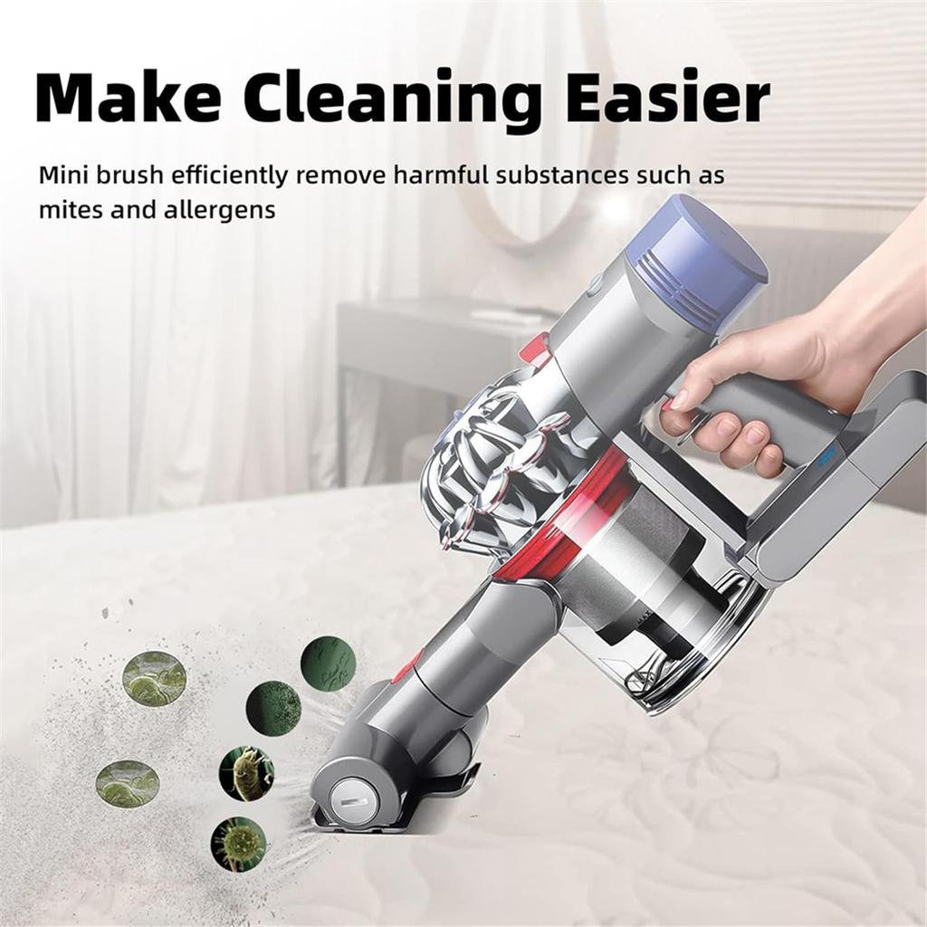 Мини-насадка Turbo Brush для беспроводных пылесосов Dyson V7 V8 V10 V11 V15, турбинная щетка для удаления пыли, волос, клещей, грязи