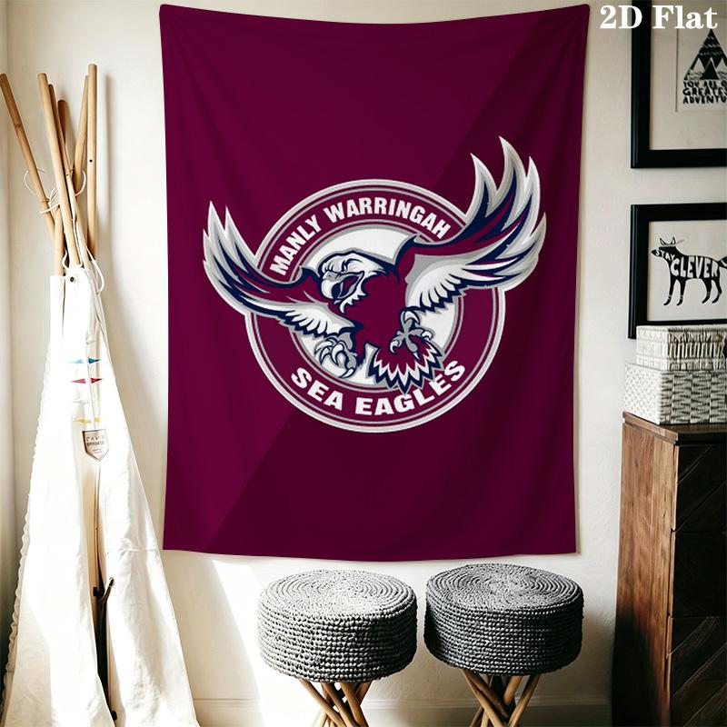 Manly Warringah Sea Eagles Pattern Home Decor Tapestry, Wall Hanging, Decorative RV Wall Cloth.NGT0928452