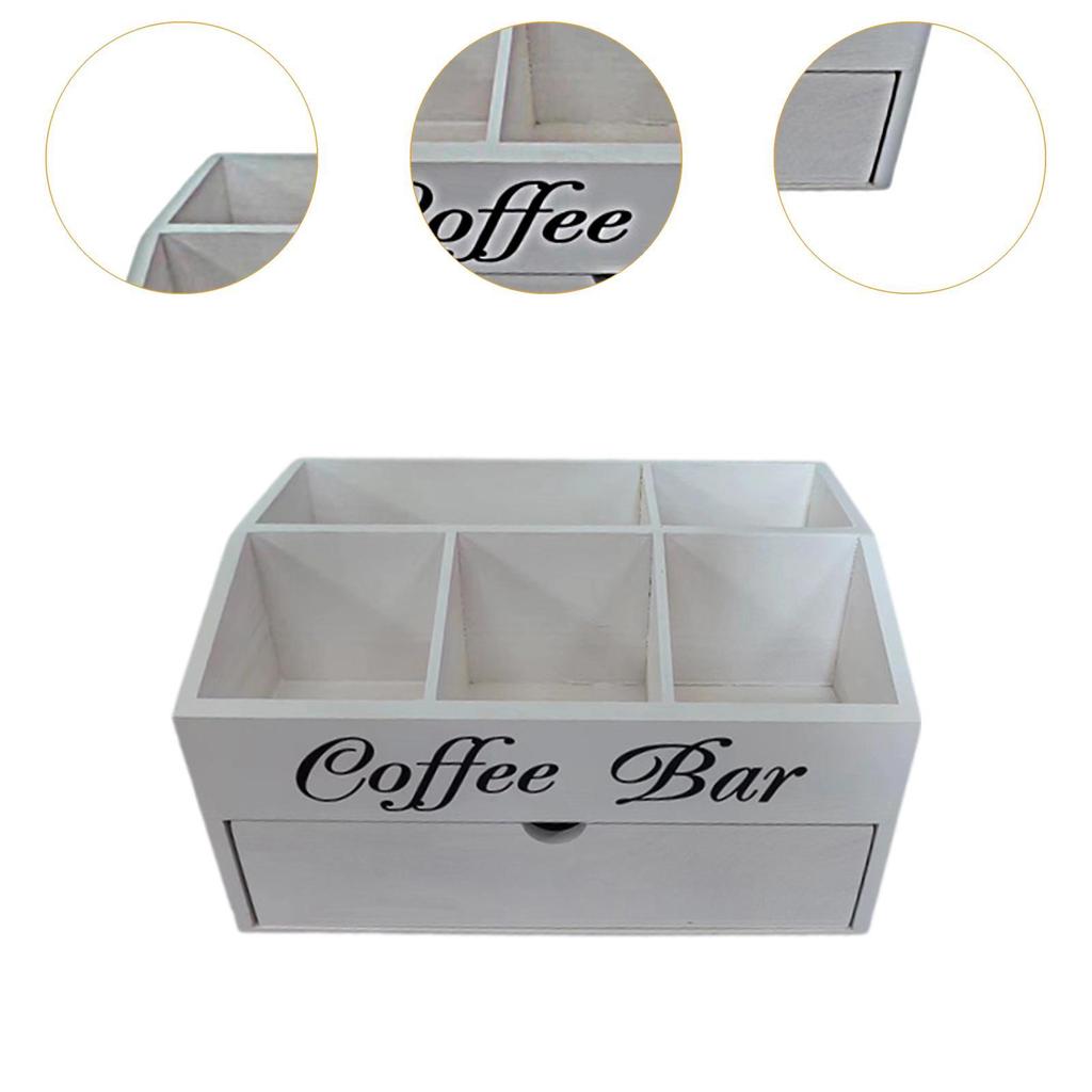 Деревянный органайзер для кофеварки, подставка для сахара, держатель для кофейных капсул для туалетного столика, столешницы, ванной комнаты, кухни, для любителей кофе.