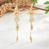 SHIXIN Trendy Starfish Fish Drop Earrings Women Summer Beach Imitation Pearl Crystal Tassel Piercing Earrings Vacation Jewelry