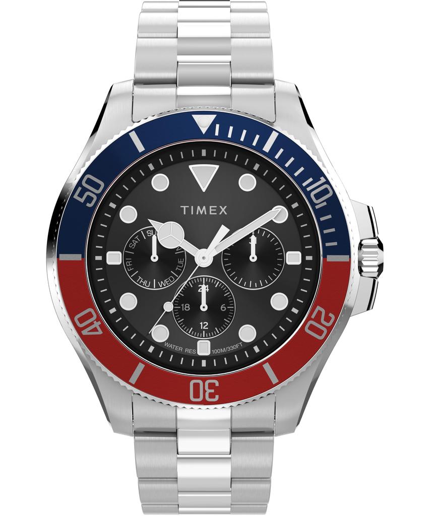 TIMEX Кварцевые часы Harborside TW2Y33300 Черный циферблат Минеральное стекло Мужские Водонепроницаемость 100 м