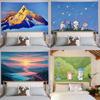 Природный пейзаж Мультяшный стиль Узор Гобелен Украшение стены Дома Гобелен Спальня Гостиная Гобелен