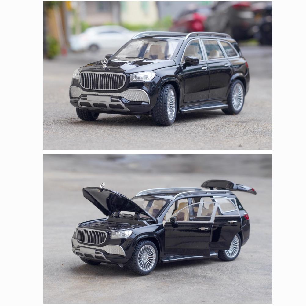 1:24-масштабная металлическая модель автомобиля GLS600, модели автомобилей из литого сплава, 6 дверей можно открыть с помощью звуковых и световых игрушек для детского орнамента