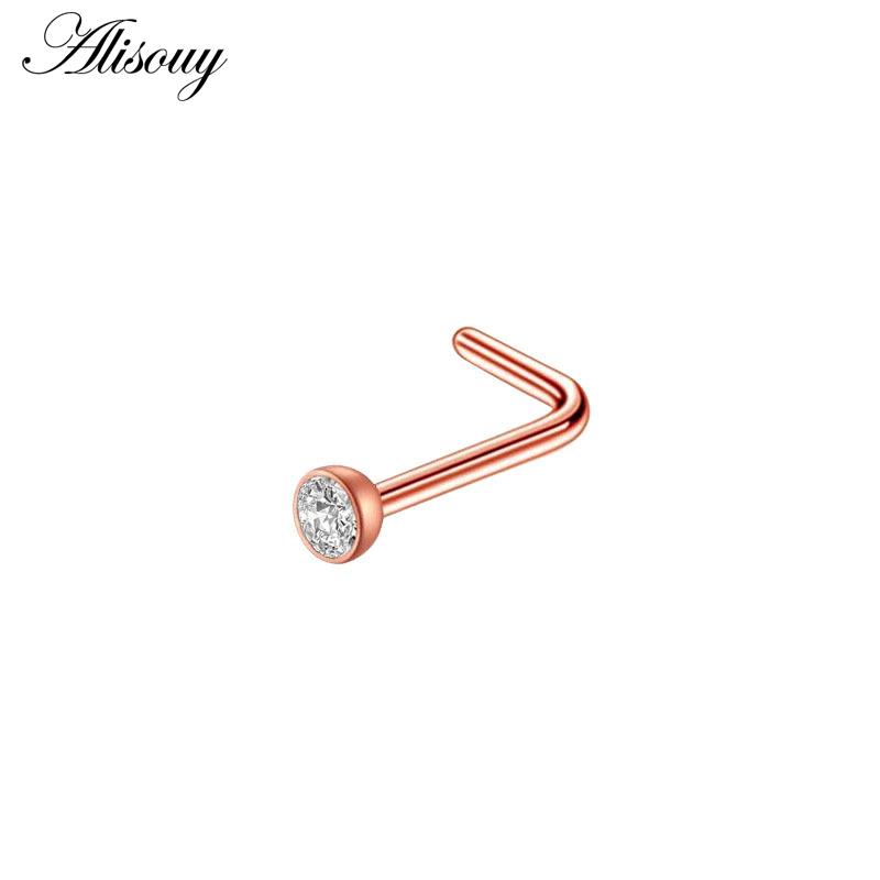 Alisouy 1Piece Steel 20G Faux Nose Rings Fake Septum Rings Hoop Nostril Daith Piercing Fake Clip On Nose Rings Oreja Piercings Jewelry