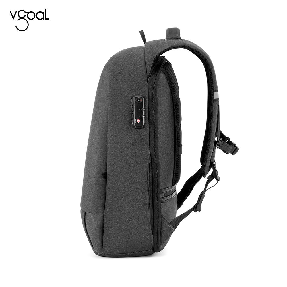 Vgoal Men's Backpack Anti-theft Waterproof For Laptop 13.3/15.6/17.3 Inch With USB 3.0 Fast Charging Port &TSA Customs Lock,180° Opening Dark Gray