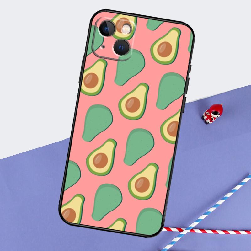 Avocado Collage Phone Case For iPhone 16 15 Pro Max 12 13 Mini 11 14 Pro Max XR 16 15 Plus 16e Cover Coque