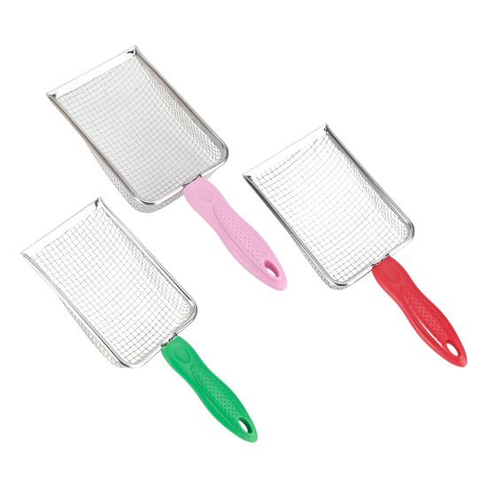 Совок для кошачьего туалета из нержавеющей стали, глубокий сетчатый совок, антипригарный совок для просеивания какашек, подъемник для кошачьих какашек для кошачьего туалета