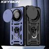 KEYSION Противоударный чехол для HONOR X9d 5G с защитой объектива выдвижной камеры, металлическое кольцо-подставка, чехол для телефона для Huawei Magic 8 Lite 5G
