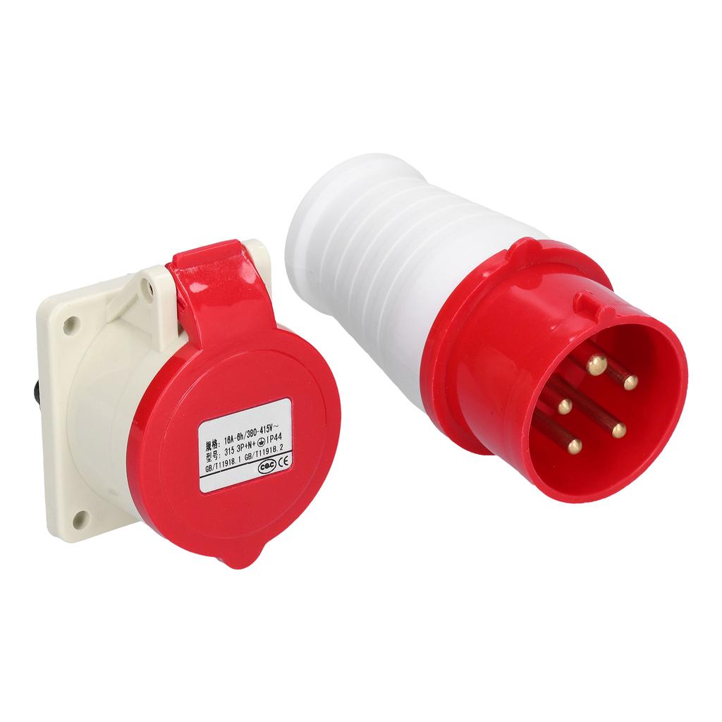 2 Pcs 380V‑415V 16A Industrial Socket Connector Durable Power Industrial Circular Connector for Indu