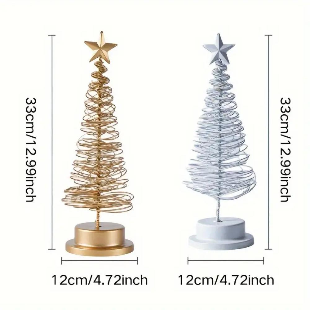 Светодиодная прикроватная лампа в виде рождественской елки, декоративный настольный светильник из кованого железа для уютной спальни и праздничной атмосферы, ночник на батарейках