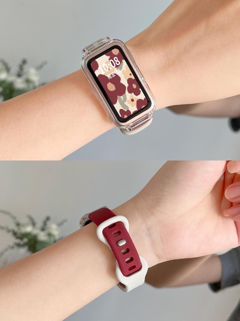 Прозрачный чехол+Ремешок для Huawei Band 10/9/8 Аксессуары Спортивный силиконовый браслет pulseira correa для Huawei Band 10 9 NFC/8 NFC