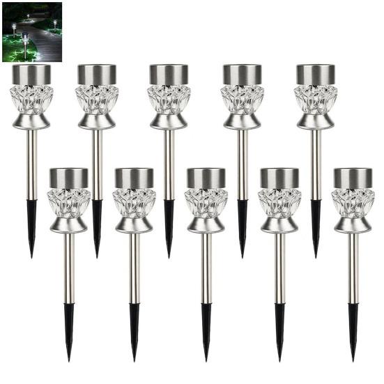 10 шт., солнечные дорожки, супер яркие IP65, водонепроницаемые газонные лампы на солнечных батареях, ландшафтное освещение, садовые украшения