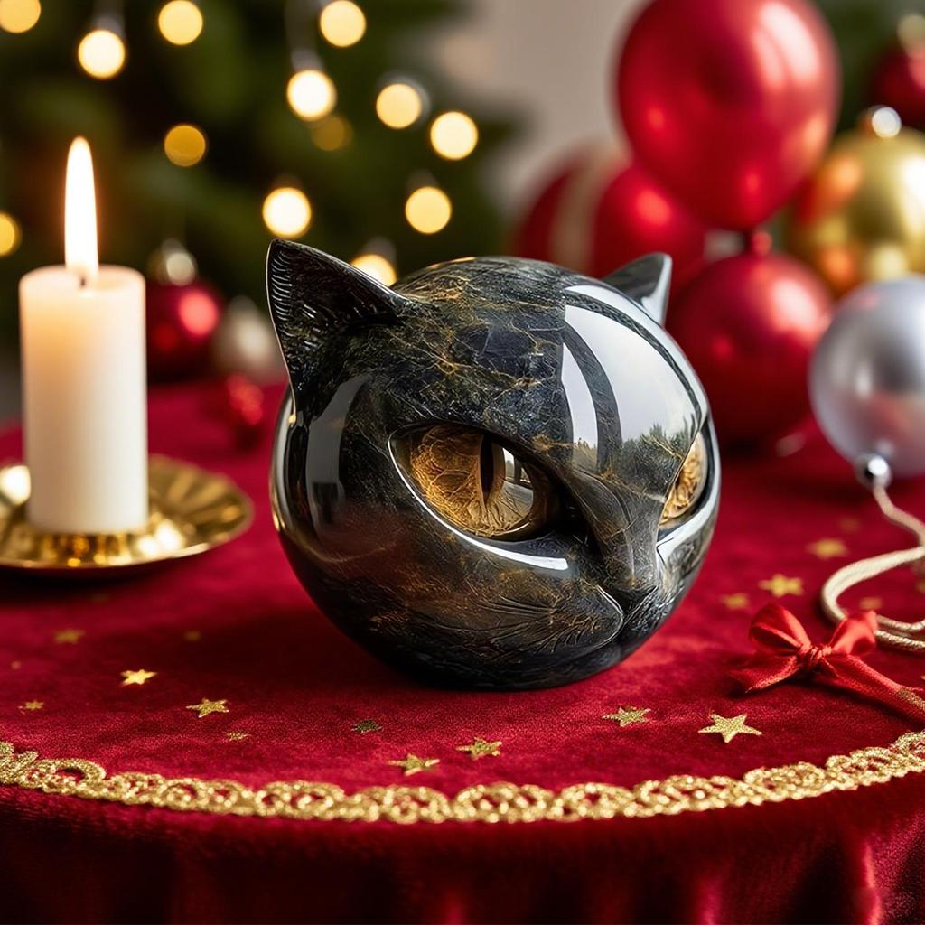 Luxury Black Cat Statue Cute Tiny Cat Figurines Desk Ornament Decorations Accessories Animal Sculpture Home Decor Crafts