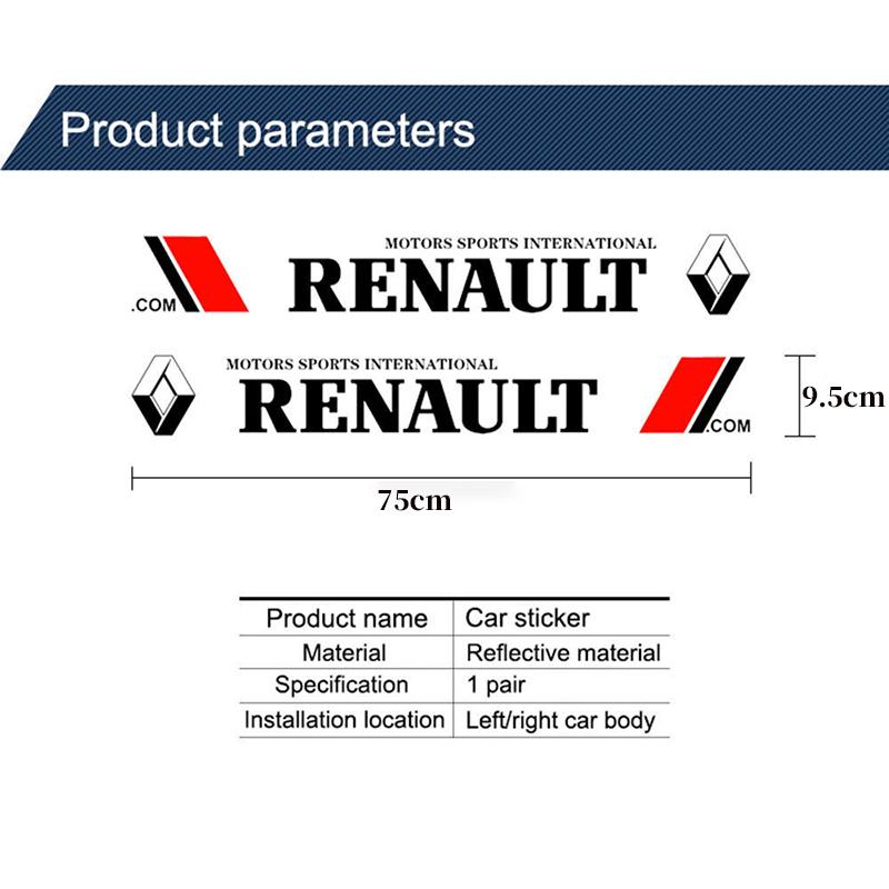 Car Styling Side Body Badge Emblem Decal Car Door Side Stripes Stickers for Renault Sport Duster Megane 2 3 Accessories r888
